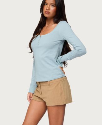 Women's Steffey Scoop Neck Henley Top