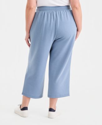 Style & Co Plus Size Lux Soft Cropped Wide Leg Pants