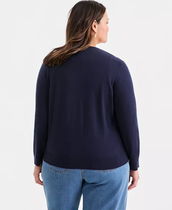 Style & Co Plus Size Button-Front Long-sleeve Cardigan - thumbnail 9