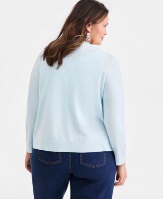 Style & Co Plus Size Button-Front Long-sleeve Cardigan