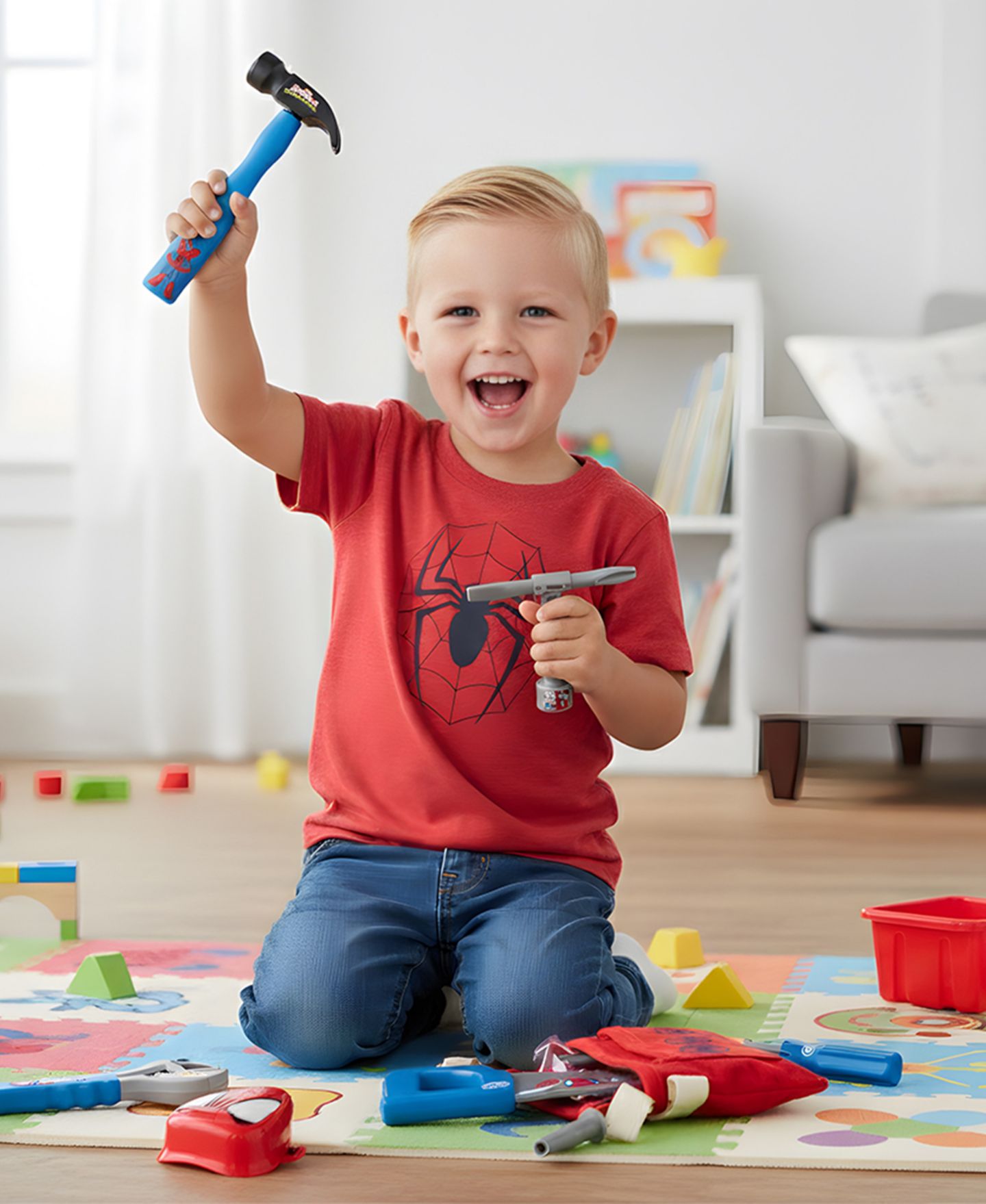 Детский игровой набор World Tech Toys Spidey and His Amazing Friends Carpenter 14-Piece Playset, Ages 3+ — фото 7