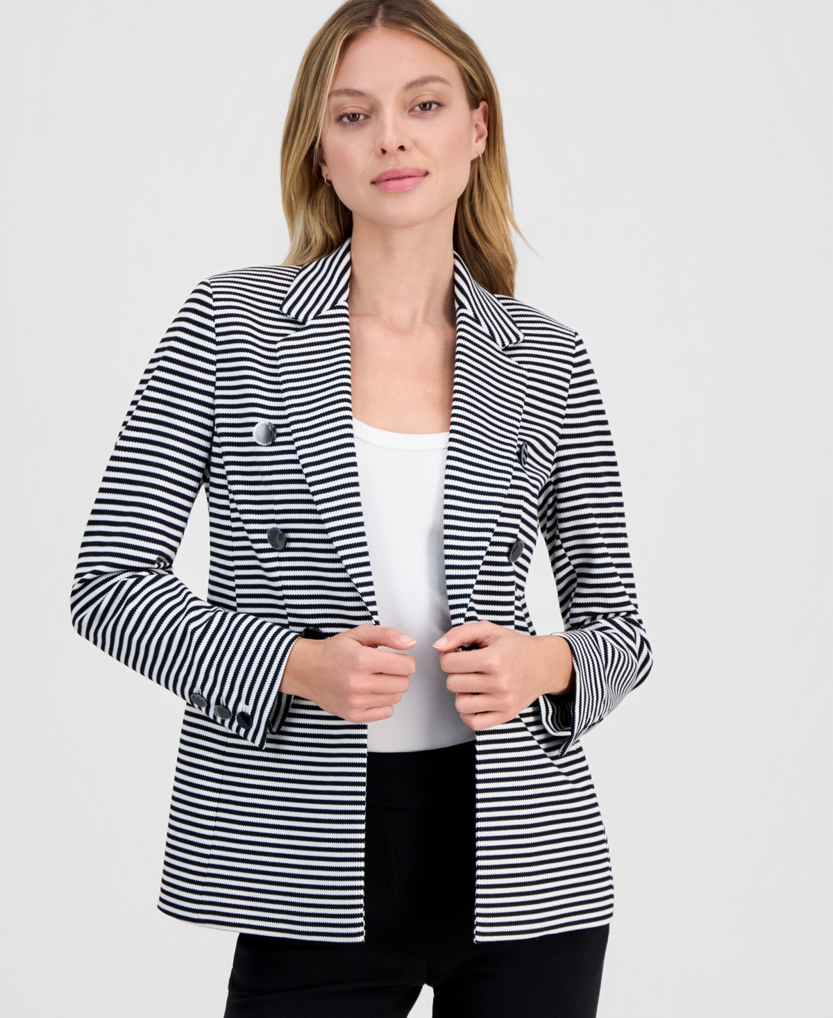 Anne Klein Women's Faux Double-Breasted Notch-Collar Jacket