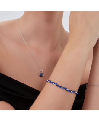 Braided Rope Sterling Silver Beaded Chain Bracelet