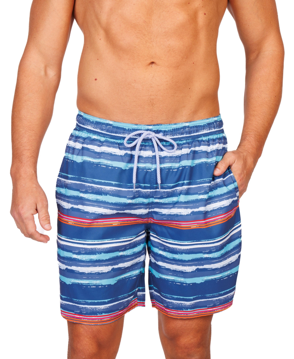TailorByrd Men's Abstract Stripes Swim Shorts