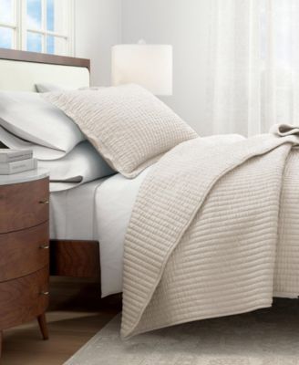 Detailed Channel Stitch Microfiber Quilt Set With Shams
