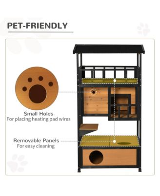 Feral Cat House, Outdoor Kitten Condo, w/ Asphalt Roof, Escape Door