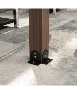 8.6x5 FT Cedar Wood & Galvanized Steel Roof Gazebo with Shelves Umbrellas Canopies & Awnings