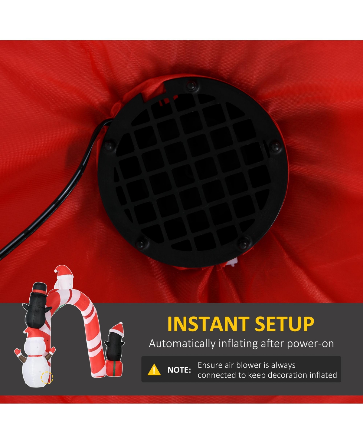 Homcom 126" Giant Christmas Inflatables Archway with Santa for Yard Garden