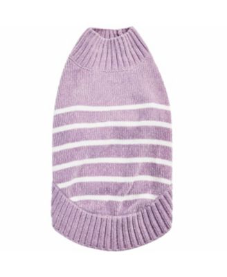 Ultra-soft Chenille Classy Striped Tutleneck Dog Sweater