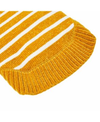 Ultra-soft Chenille Classy Striped Tutleneck Dog Sweater