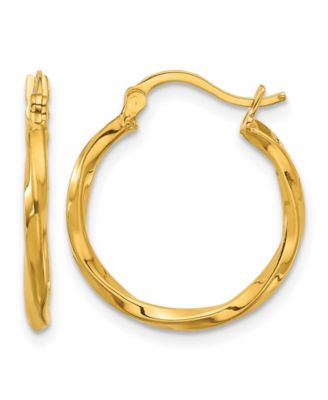 Macy's - Twisted Hoop Earrings in 24K Yellow Gold