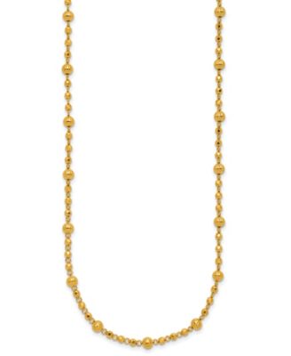 Beaded Chain Necklace in 24k Yellow Gold