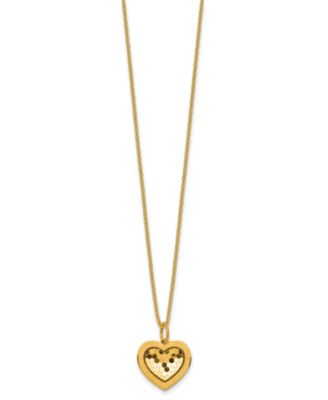 Heart Cable Chain Pendant Necklace in 24k Yellow Gold
