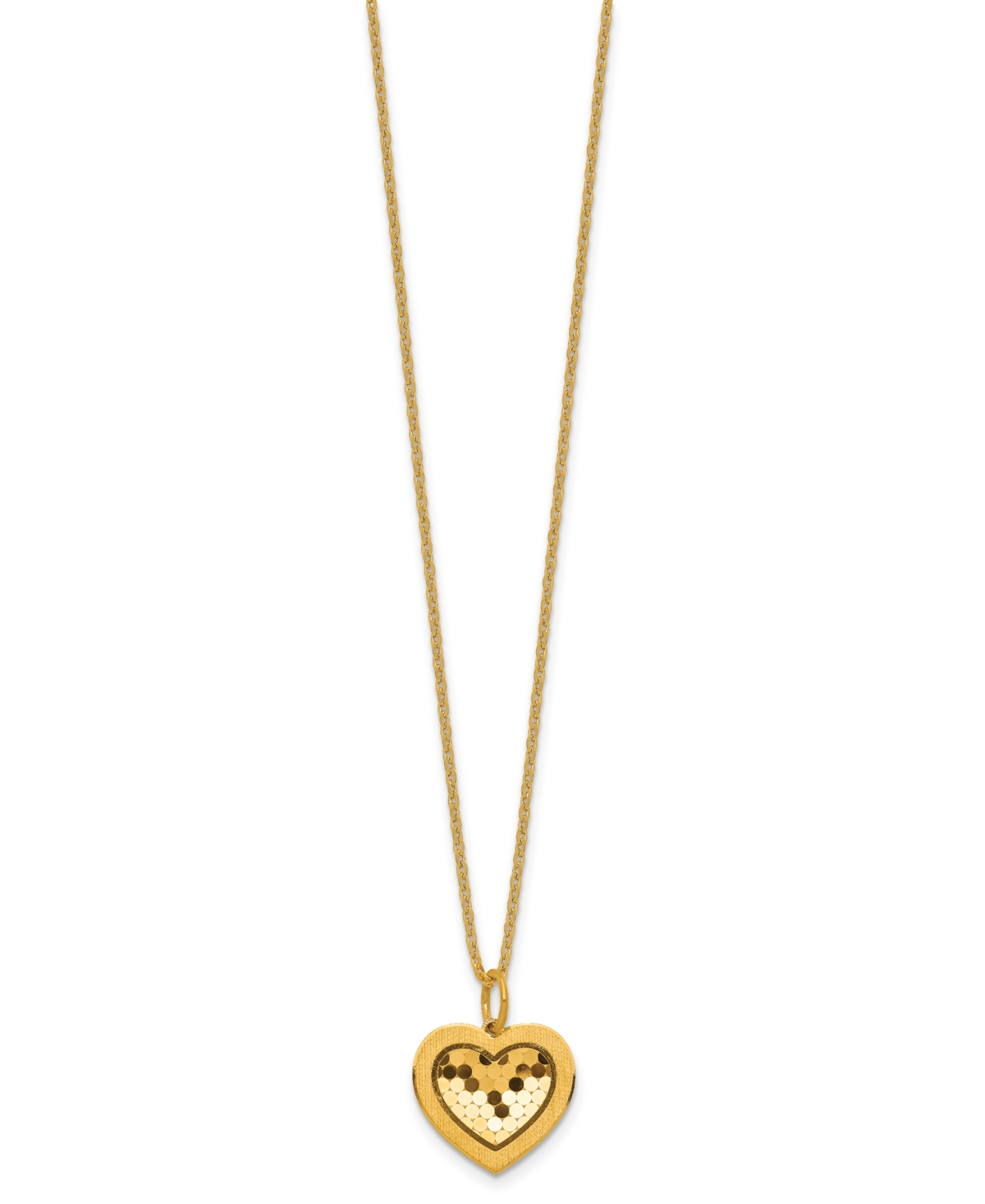 Macy's Heart Cable Chain Pendant Necklace in 24k Yellow Gold