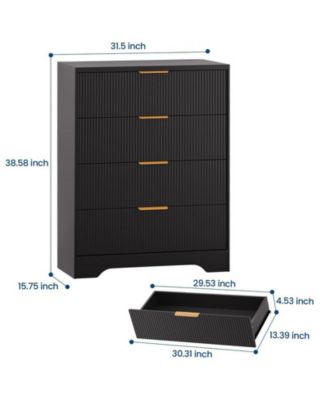 Fluted 5 Drawer Dresser for Bedroom