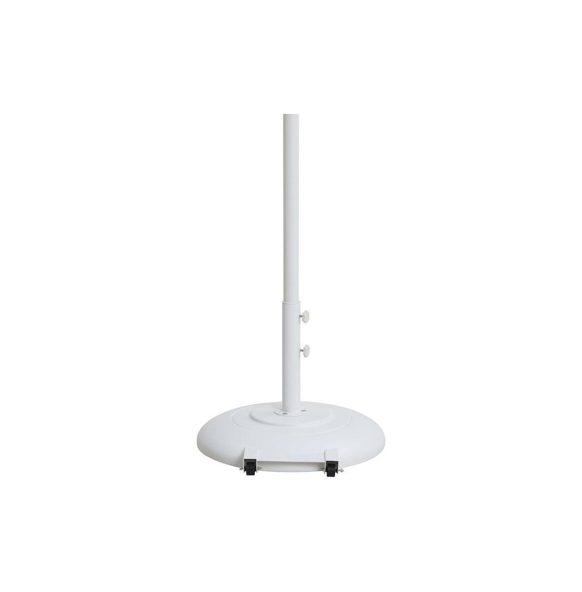 Meridian Furniture Amalfi Navy With Cream Piping / Matte White Metal Patio Umbrella with Base Sets