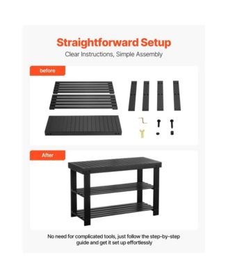 3-Tier Shoe Rack Bench for Entryway Shoe Storage Organizer