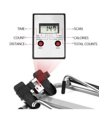 Dual Hydraulic Rowing Machine, Adjustable Resistance with 360° Swivel Arms, LCD Display & Foldable Design