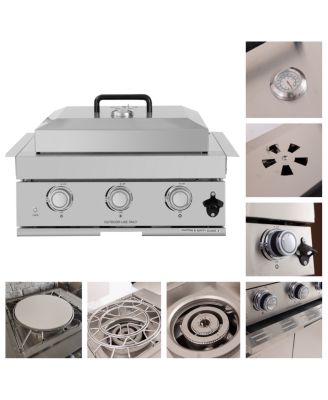 32" Built-In Gas Grill Outdoor Kitchen with Infrared Burner, Sink & Tool Set