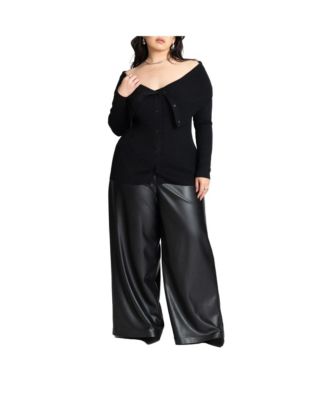 Women's Wide Leg Faux Leather Pant