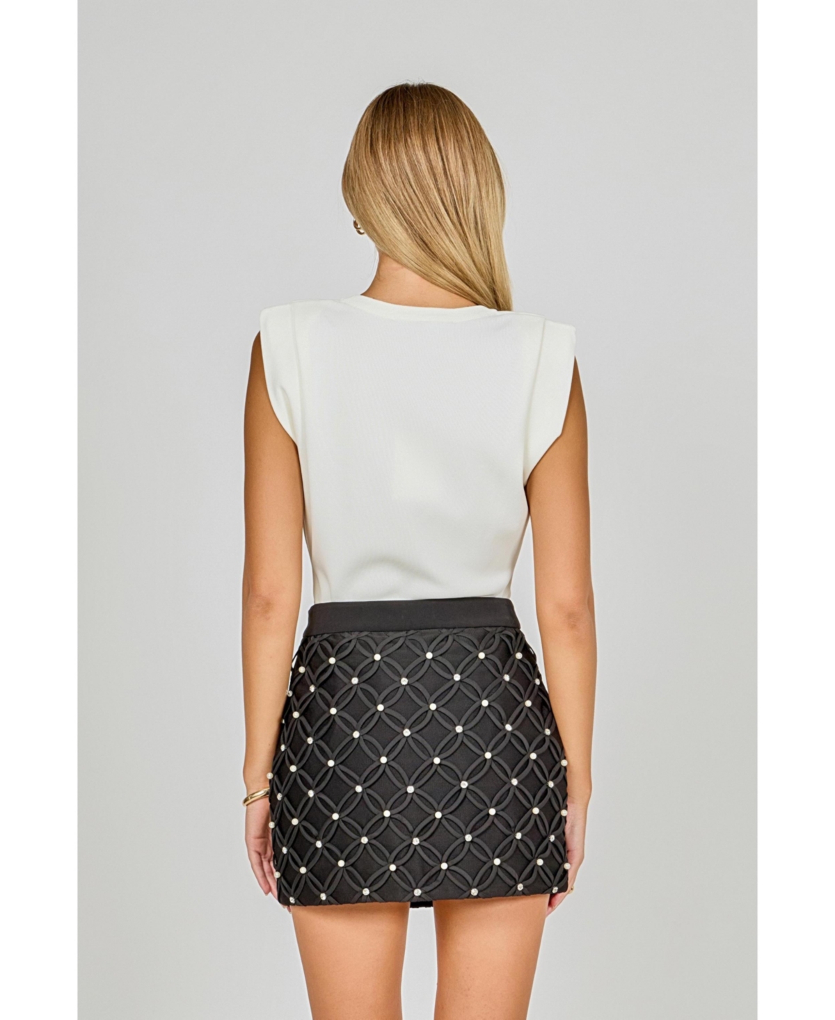 endless rose Women's Knit Pleated Shoulder Top