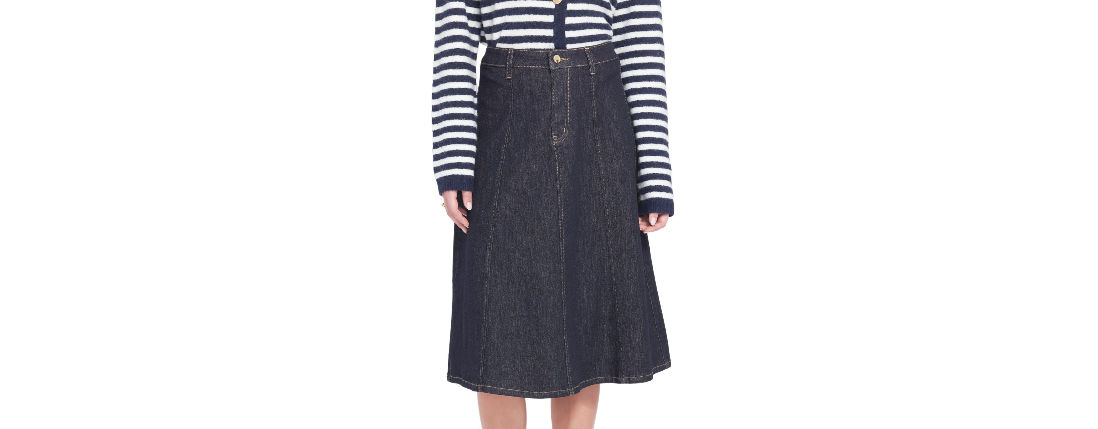 Elle Collection Women's Denim Midi Skirt