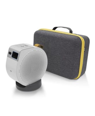 GV32 Full HD HDR LED DLP Smart Ceiling Projector, White, Bundle with Carry Case