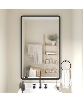 Afsin Wall Mirror with Silver Backed Glass for Clarity for Entryways, Bathrooms & More