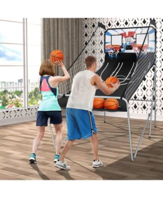 Indoor Electronic Double Basketball Game with LED Scoring and 4 Balls