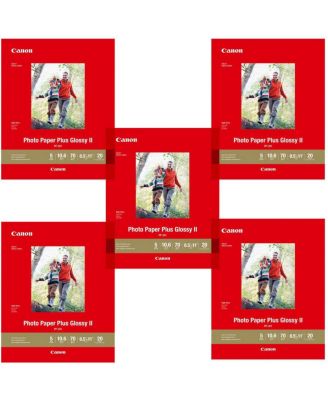5 Pack PP-301 Photo Paper Plus Glossy II Inkjet Paper, 10.6 mil, 265 gsm, 8.5x11", 20 Sheet Pack
