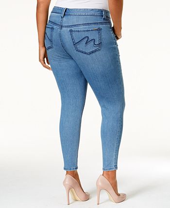 Melissa McCarthy Seven7 Trendy Plus Size Comet Blue Wash Pencil Jeans -  Macy's