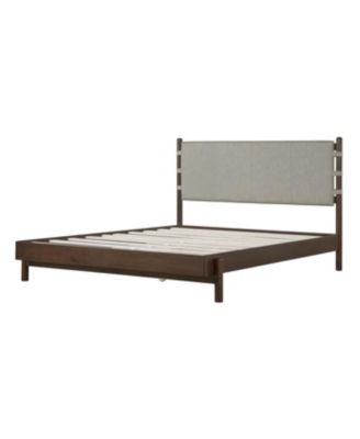 Streamdale Modern Queen Bed Frame Set with 2 Nightstands, Light Gray Wood Platform Bed