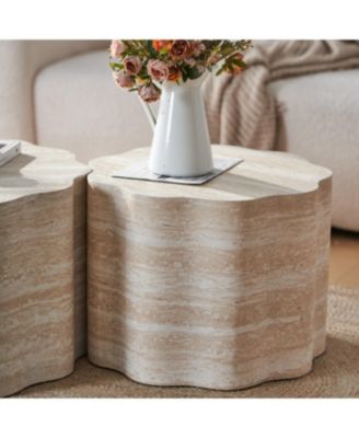 Streamdale Set of 2 Round Coffee Tables, Modern Minimalist Side Accent End Tables