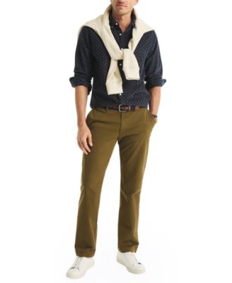 Men's Straight-Collar Corduroy Print Shirt