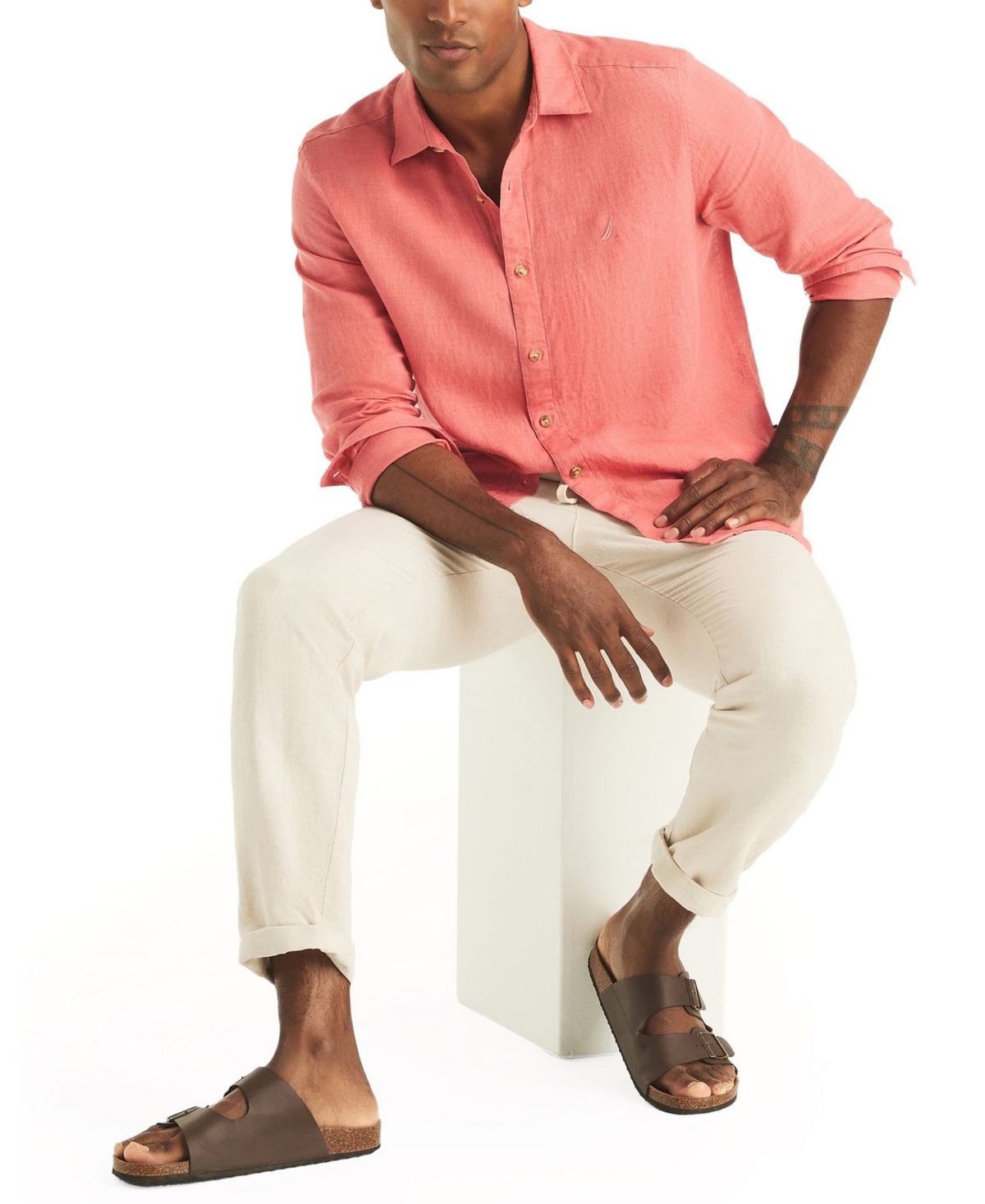 Nautica Men's Classic-Fit Spread-Collar Shirt