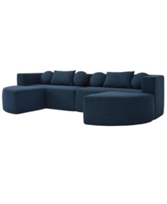 Streamdale Boneless Couch Modular Sectional Sofa 114.9" Blue