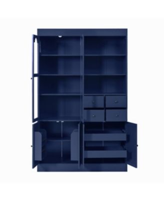 Streamdale Freestanding Buffet with Hutch - Blue, 47.2x15.7x75in