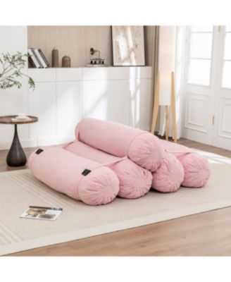 Adjustable Corduroy Floor Sofa with Straps for Versatile Configurations