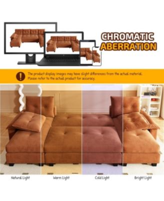Streamdale 104.7" U-Shaped Sleeper Sofa with Pull Out Bed, Convertible Couch Bed, Orange