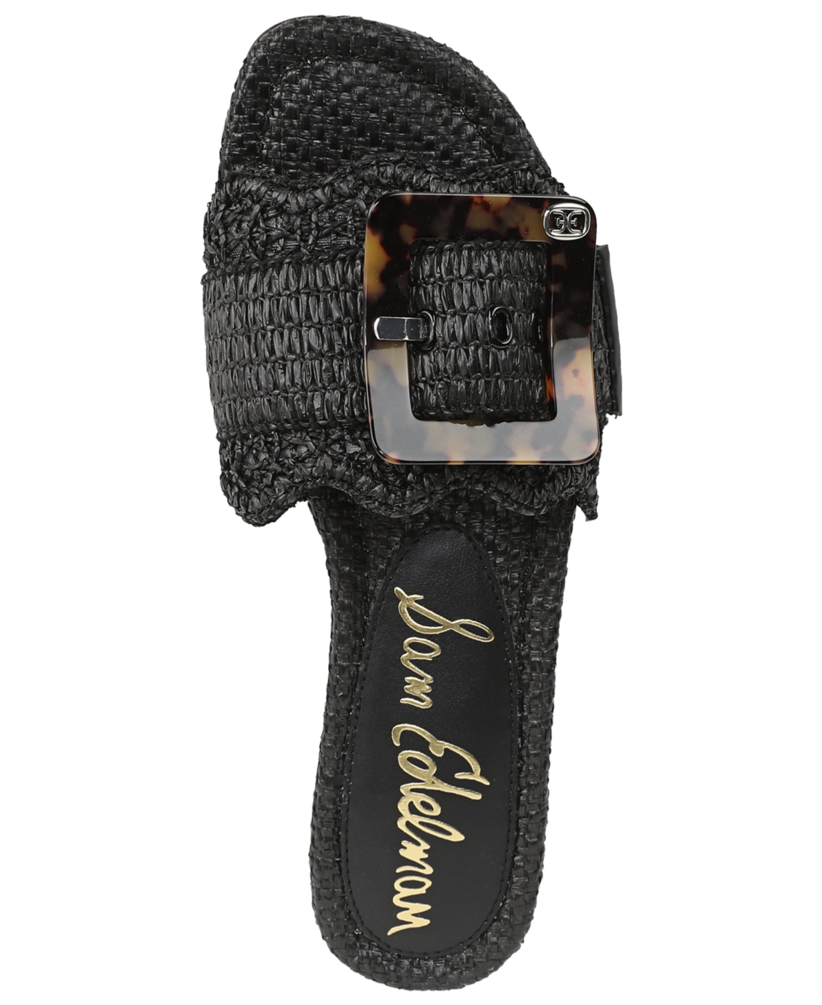 Sam Edelman Women's Bambi Raffia Buckle Slide Sandals