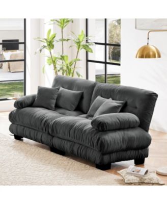 Streamdale Cloud Couch 2 Seater Chenille Sofa with Pillows, Gray