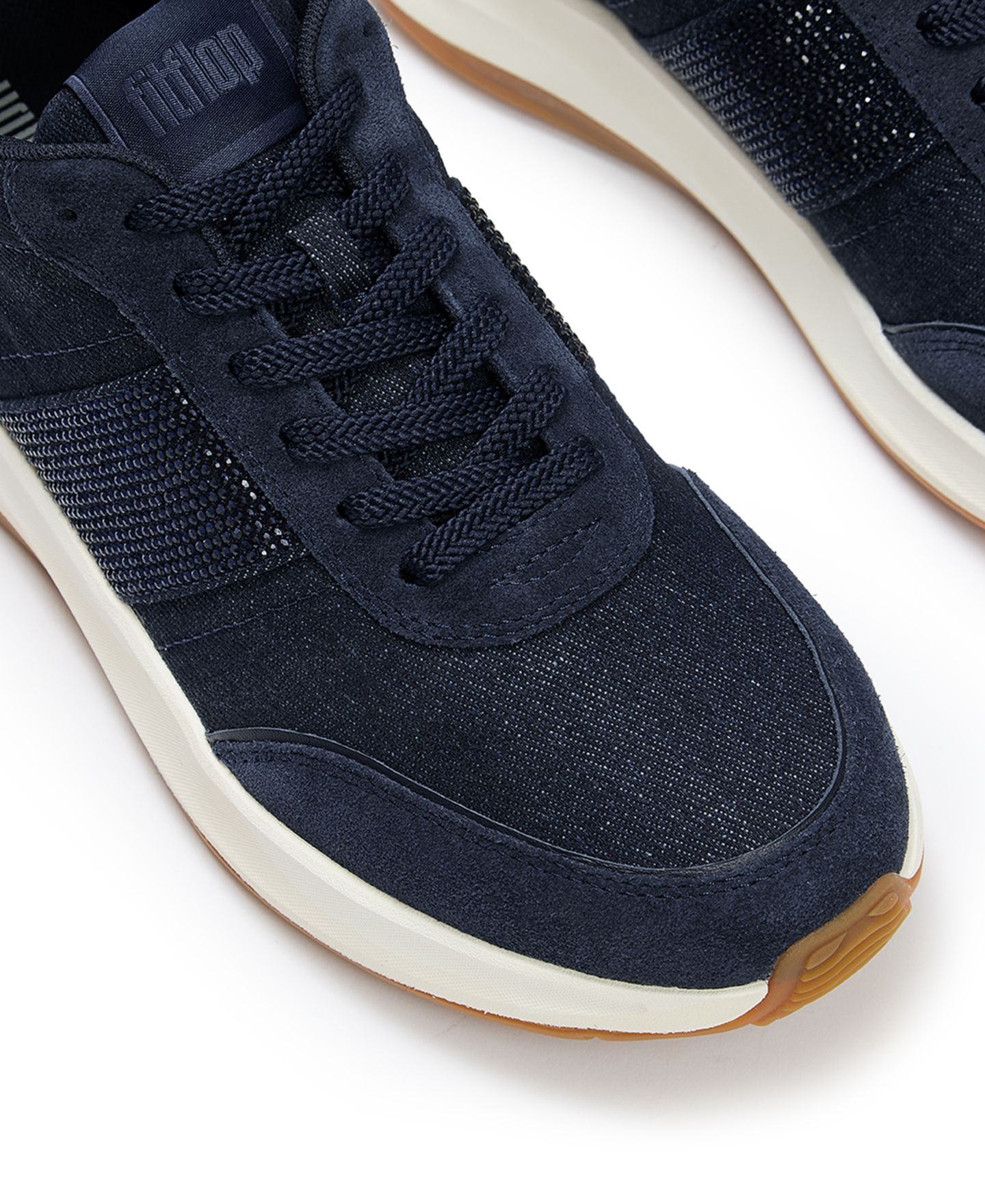 Женские кроссовки FitFlop F-Mode Flow Crystal Lace-Up Denim Sneakers, цвет: Тёмный джинсовый — фото 5