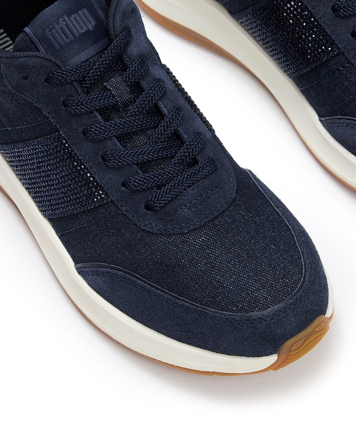 FitFlop Women's F-Mode Flow Crystal Lace-Up Denim Sneakers