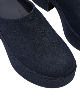 Women's Platforms Denim Heeled Slip-On Mules