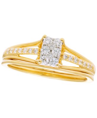 Diamond Bridal Set (1/4 ct. t.w.) in 10k Two Tone Gold