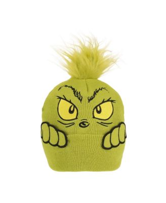 Men's Peekaboo Hands Green Cuff Beanie