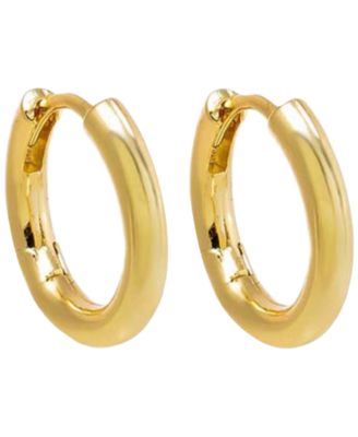 Solid Thin Rounded Gold-Plated Hoop Combo Set Earring