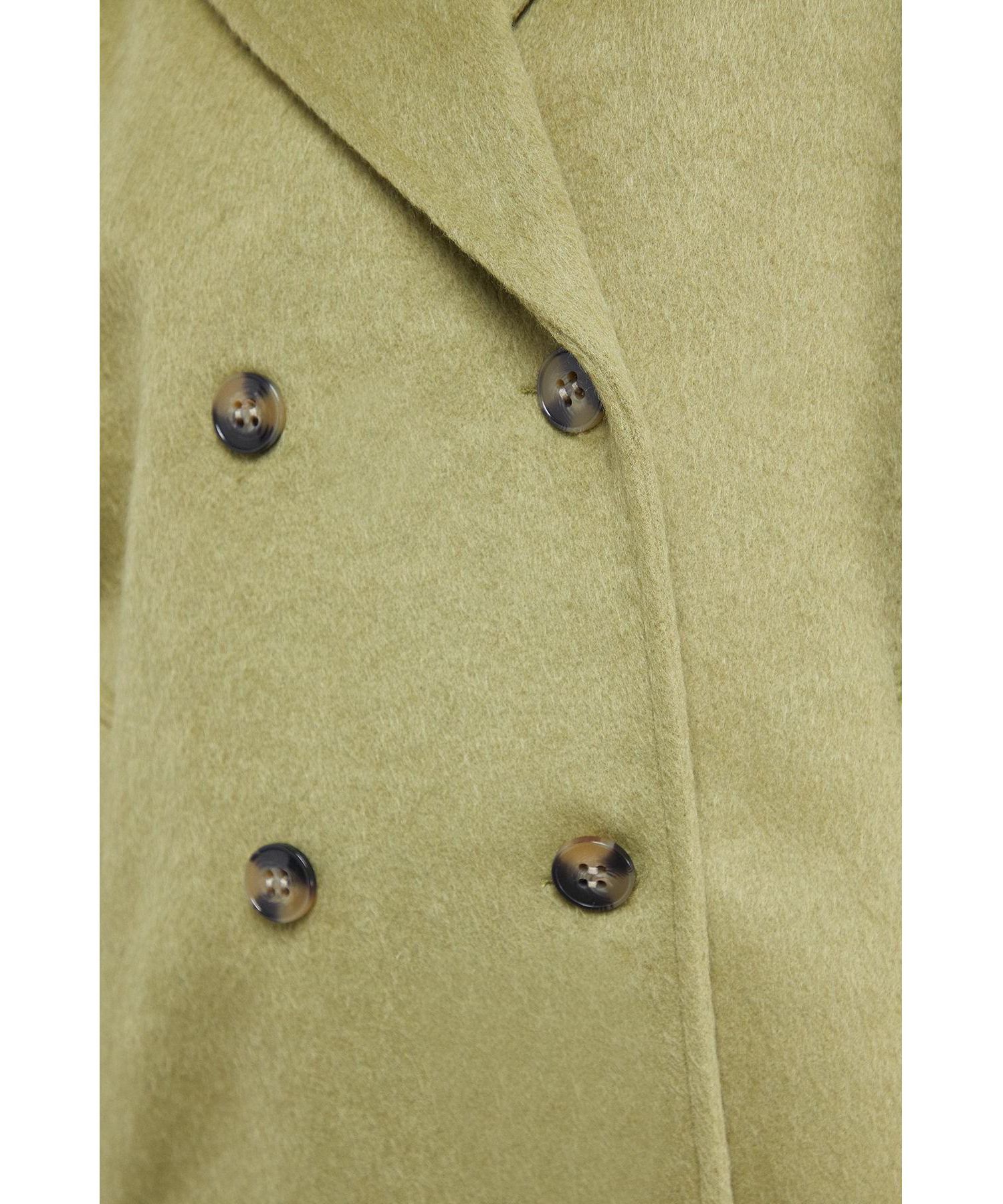 Women's Oversized Pleat Back Detail Maxi Coat