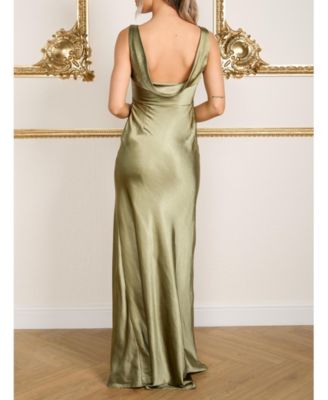 Women's Cowl Back Satin Bridesmaid Dress