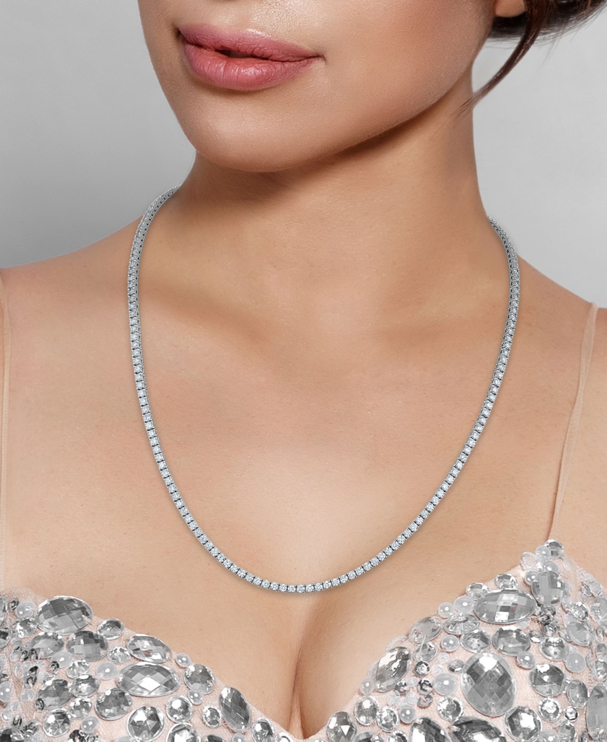 Macy's Diamond Tennis Necklace (8 ct. t.w.) in 14k White Gold